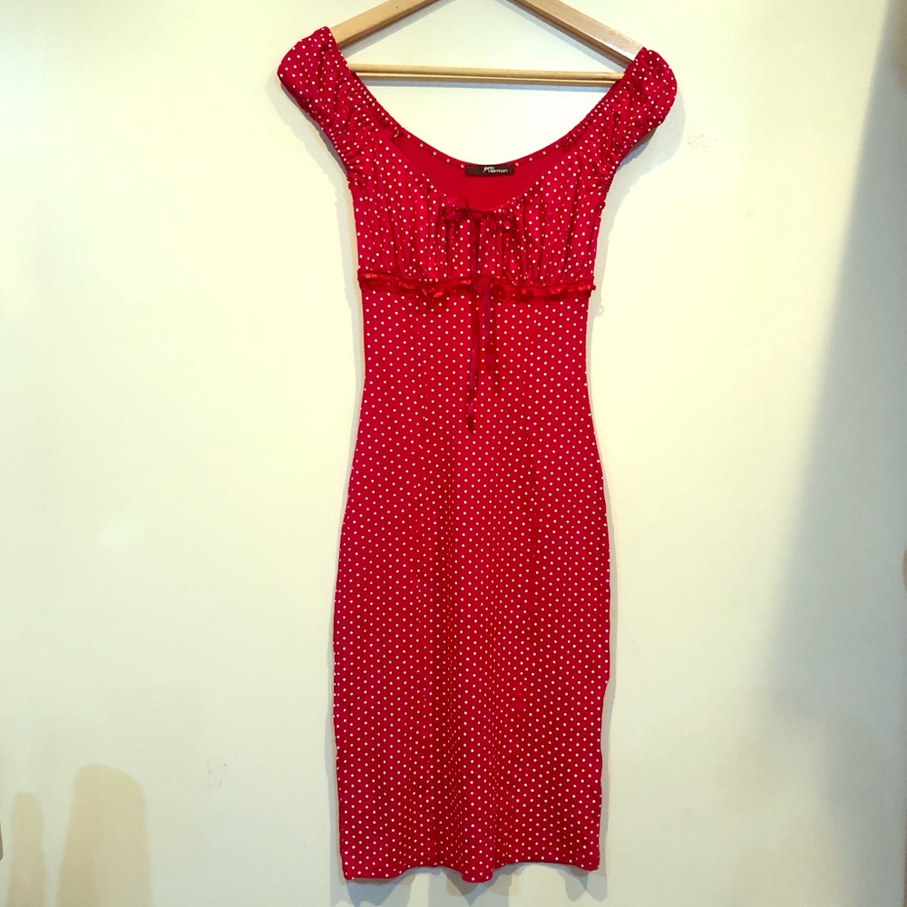 Vintage red polkadot dress from Paris